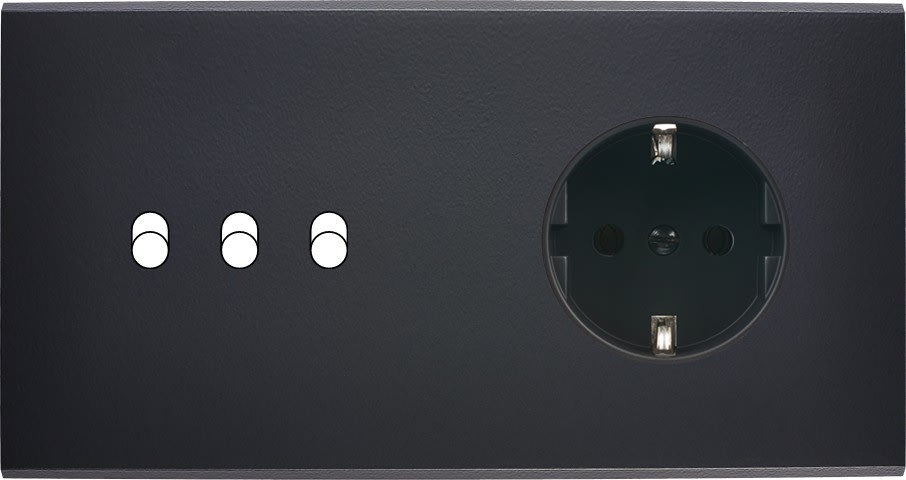 MODELEC - Façade Confidence Laiton Noir Mat Double Horizontale B3 PCK