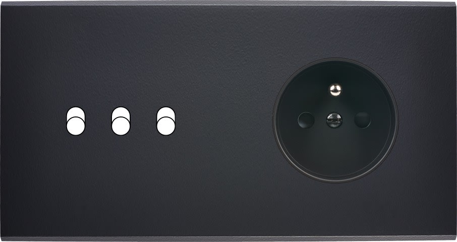 MODELEC - Façade Confidence Laiton Noir Mat Double Horizontale B3 PC