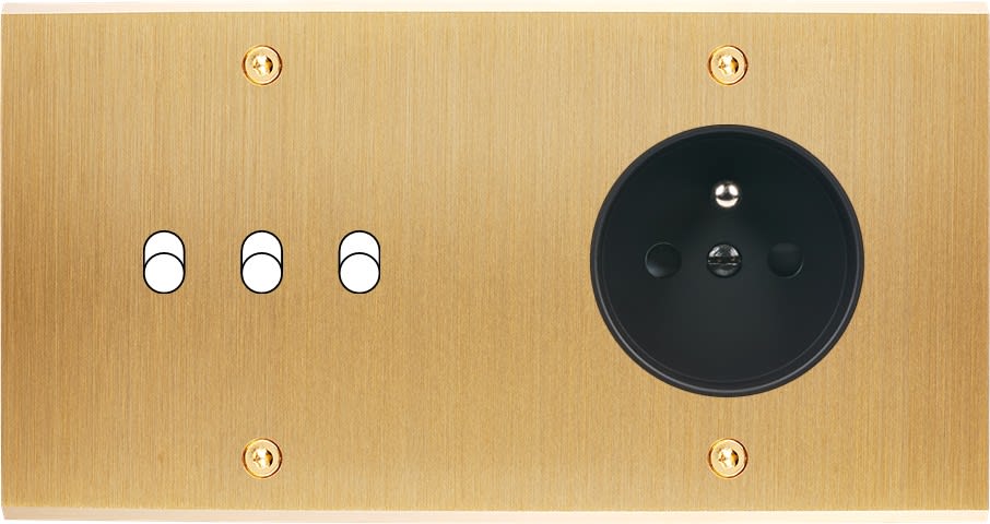 MODELEC - Façade Confidence Laiton Brosse Double Horizontale B3 PC à Vis