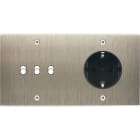 MODELEC - Façade Confidence Laiton Acier Brosse Double Horizontale B3 PCK à Vis