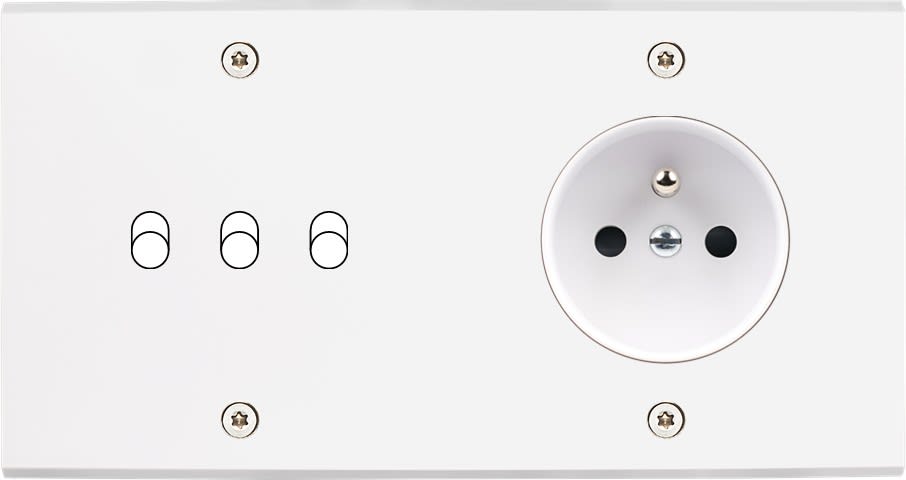 MODELEC - Façade Confidence Laiton Blanc Mat Double Horizontale B3 PC à Vis
