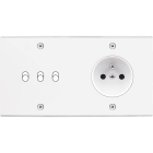 MODELEC - Façade Confidence Laiton Blanc Mat Double Horizontale B3 PC à Vis