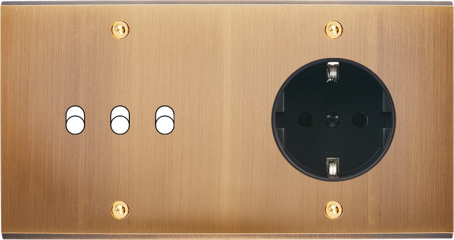 MODELEC - Façade Confidence Laiton Vieux Bronze Double Horizontale B3 PCK à Vis