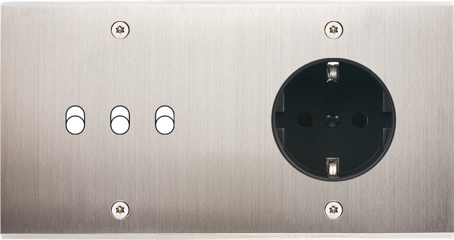 MODELEC - Façade Confidence Laiton Nickel Satine Double Horizontale B3 PCK à Vis