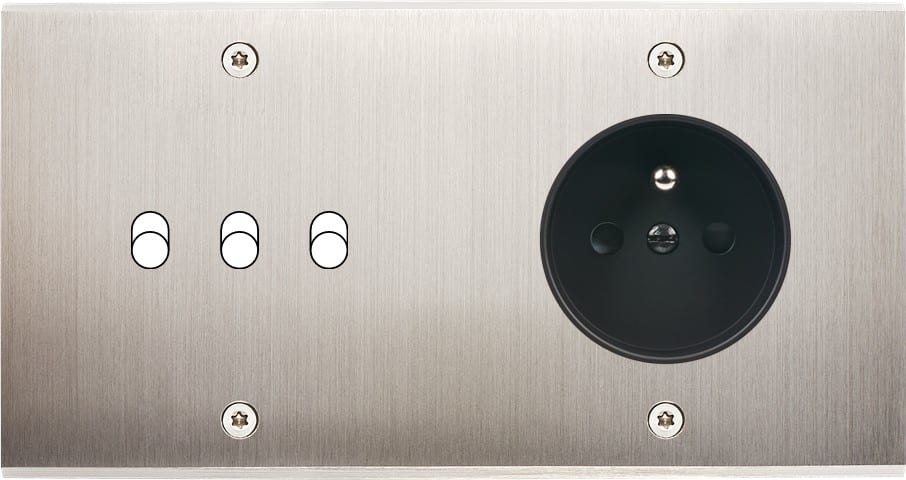 MODELEC - Façade Confidence Laiton Nickel Satine Double Horizontale B3 PC à Vis