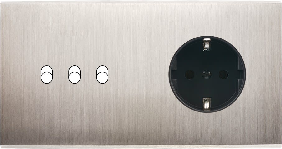 MODELEC - Façade Confidence Laiton Nickel Satine Double Horizontale B3 PCK