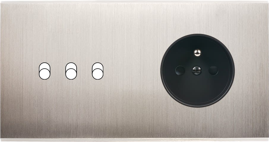 MODELEC - Façade Confidence Laiton Nickel Satine Double Horizontale B3 PC