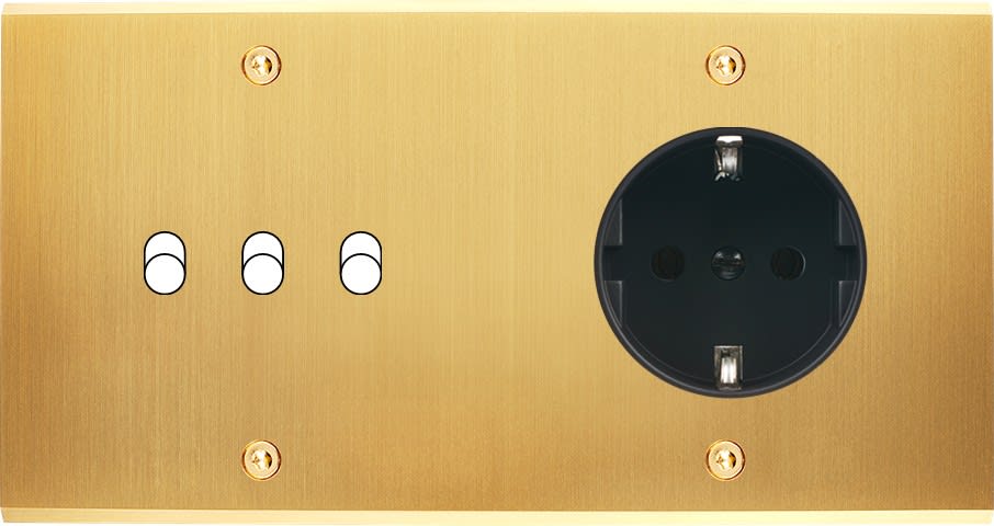 MODELEC - Façade Confidence Laiton Satine Double Horizontale B3 PCK à Vis