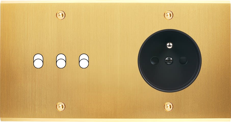 MODELEC - Façade Confidence Laiton Satine Double Horizontale B3 PC à Vis