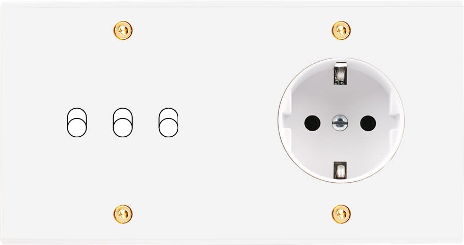 MODELEC - Façade Confidence Laiton Blanc Email Double Horizontale B3 PCK à Vis