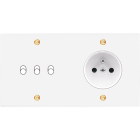 MODELEC - Façade Confidence Laiton Blanc Email Double Horizontale B3 PC à Vis