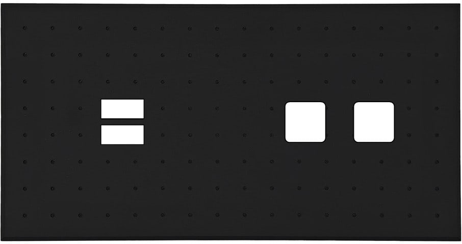 MODELEC - Façade Empreintes POINT Noir Double Horizontale Chargeur USB 2 boutons carrés M