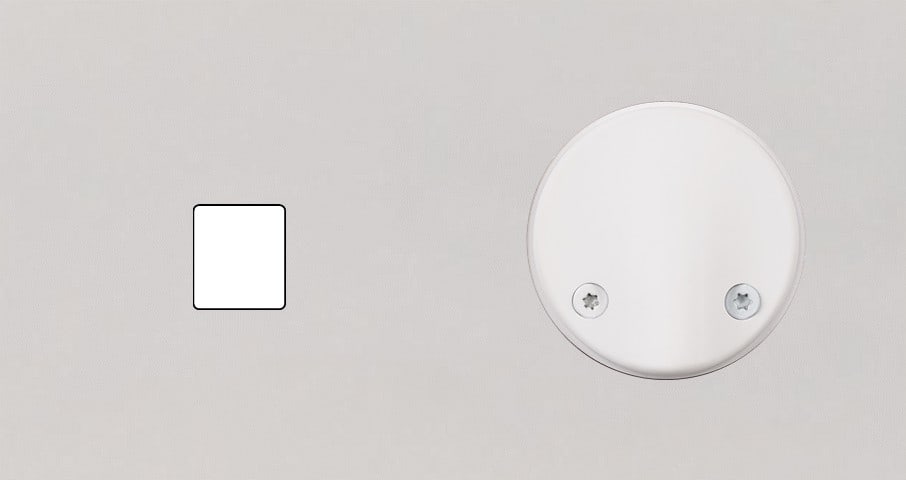 MODELEC - Façade Empreintes PLAN Blanc Double Horizontale Média Sortie de Câble, magnet