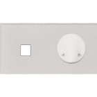 MODELEC - Façade Empreintes ANGLE Blanc Double Horizontale Média Sortie de Câble, magnet