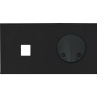 MODELEC - Façade Empreintes ANGLE Noir Double Horizontale Média Sortie de Câble, magnet