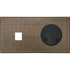 MODELEC - Façade Empreintes POINT Vieux Bronze Double Horizontale Média Sortie de Câble