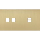 MODELEC - Façade Empreintes PLAN Laiton Satiné Double Horizontale 2 boutons carrés USB