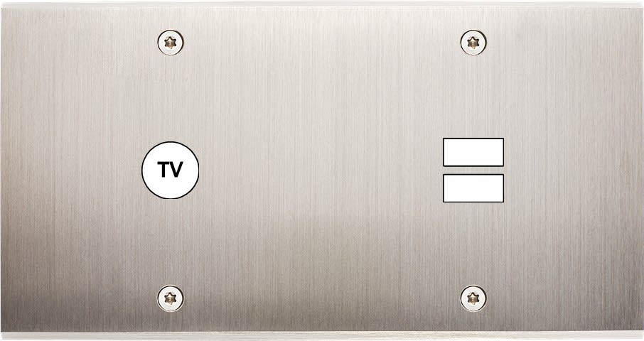 MODELEC - Façade Confidence Laiton Nickel Satine Double Horizontale C1 U1 à Vis