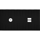 MODELEC - Façade Empreintes LIGNE Noir Double Horizontale Prise TV Chargeur USB, magnet