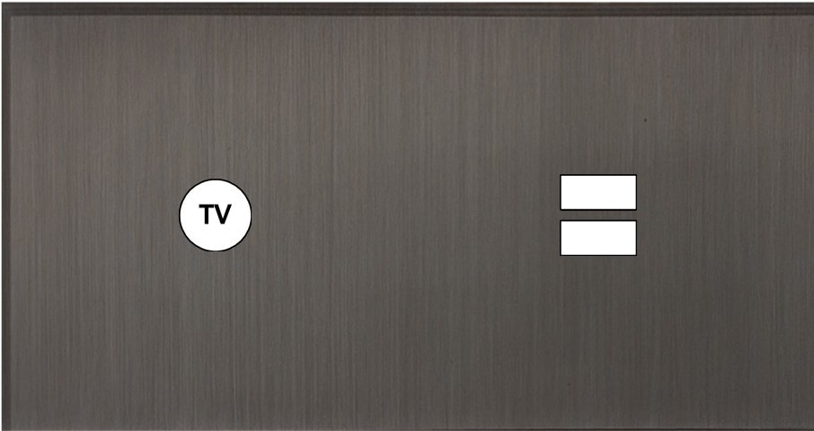 MODELEC - Façade Empreintes ANGLE Canon de Fusil Double Horizontale Prise TV Chargeur USB