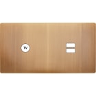 MODELEC - Façade "M" Laiton Vieux Bronze Db Horizontale 1 Prise Tv 1 Chargeur USB magnétiq