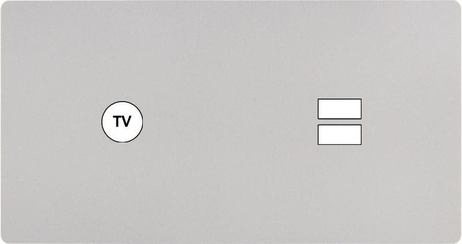 MODELEC - Façade "M" Nickel Sable Double Horizontale 1 Prise Tv 1 Chargeur USB magnétique
