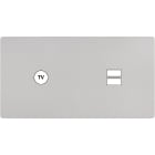 MODELEC - Façade "M" Nickel Sable Double Horizontale 1 Prise Tv 1 Chargeur USB magnétique