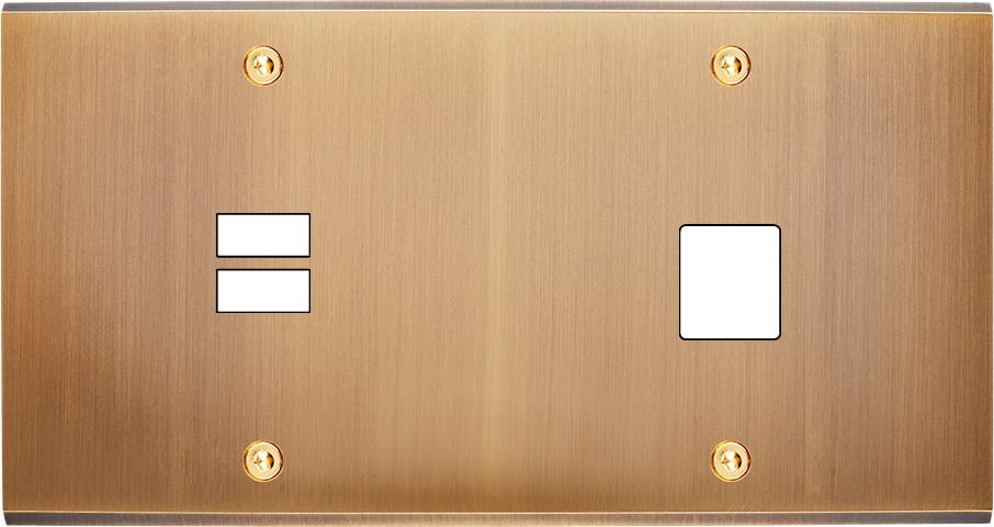 MODELEC - Façade Confidence Laiton Vieux Bronze Double Horizontale U1 M1 à Vis