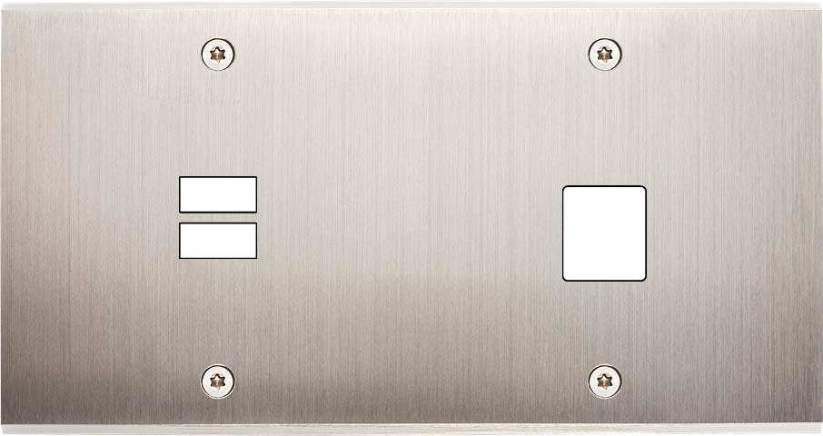 MODELEC - Façade Confidence Laiton Nickel Satine Double Horizontale U1 M1 à Vis