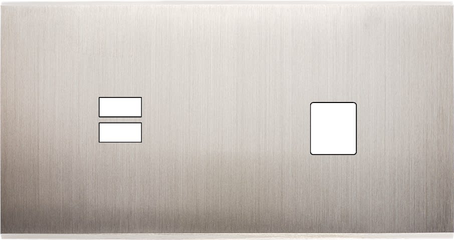 MODELEC - Façade Confidence Laiton Nickel Satine Double Horizontale U1 M1