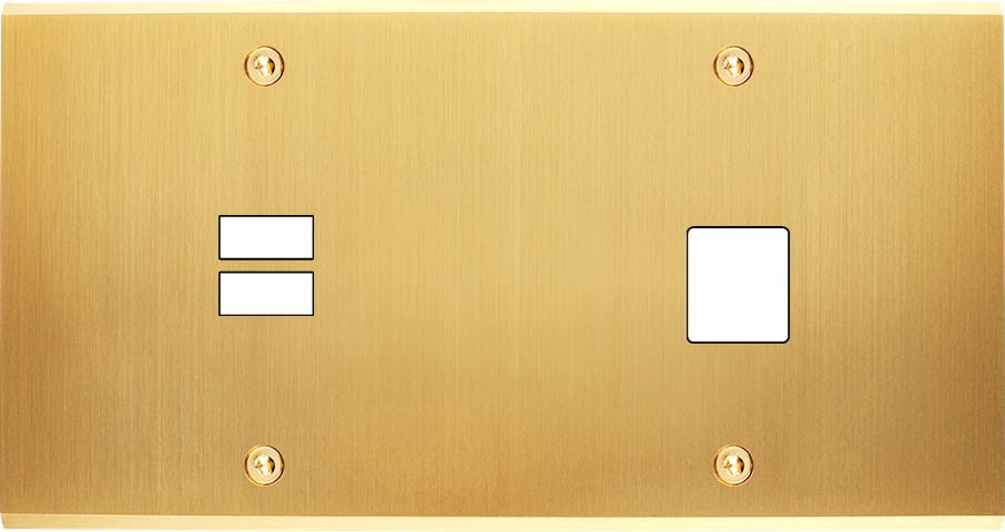 MODELEC - Façade Confidence Laiton Satine Double Horizontale U1 M1 à Vis