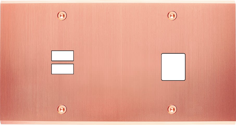 MODELEC - Façade Confidence Laiton Cuivre Satine Double Horizontale U1 M1 à Vis