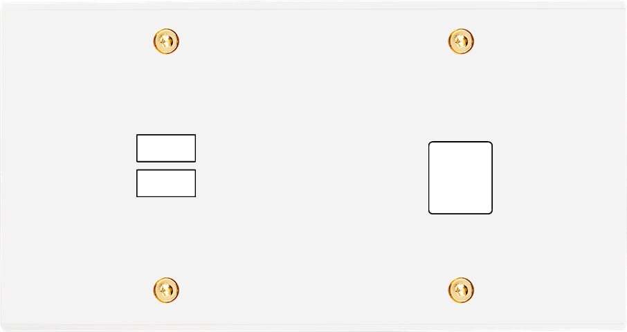 MODELEC - Façade Confidence Laiton Blanc Email Double Horizontale U1 M1 à Vis