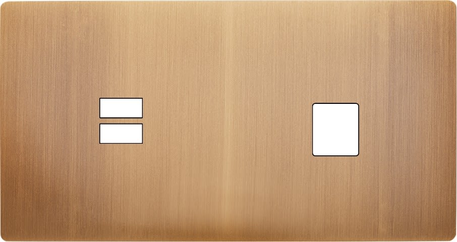 MODELEC - Façade "M" Laiton Vieux Bronze Doubl Horizontal 1 Chargeur USB 1 Media magnétiq