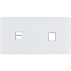 MODELEC - Façade "M" Blanc Mat Double Horizontale 1 Chargeur USB 1 Media magnétique