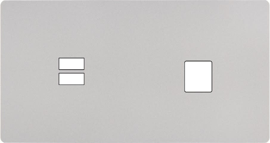 MODELEC - Façade "M" Nickel Sable Double Horizontale 1 Chargeur USB 1 Media magnétique