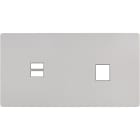 MODELEC - Façade "M" Nickel Sable Double Horizontale 1 Chargeur USB 1 Media magnétique