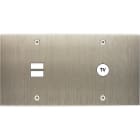 MODELEC - Façade Confidence Laiton Acier Brosse Double Horizontale U1 C1 à Vis