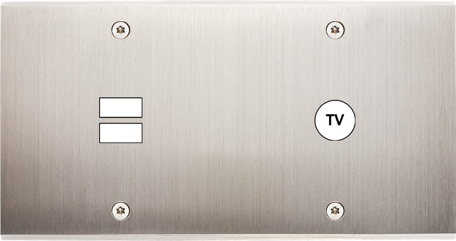 MODELEC - Façade Confidence Laiton Nickel Satine Double Horizontale U1 C1 à Vis