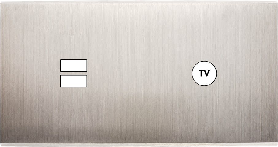 MODELEC - Façade Confidence Laiton Nickel Satine Double Horizontale U1 C1