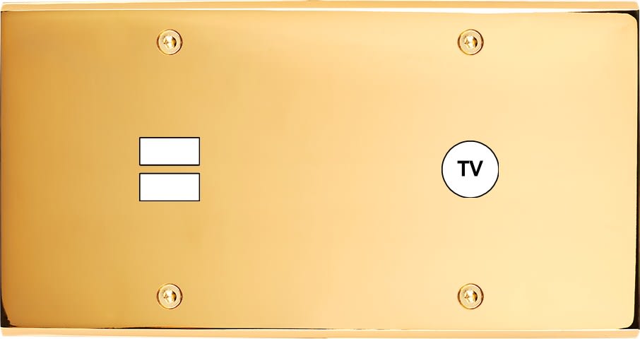 MODELEC - Façade Confidence Laiton Or Miroir Double Horizontale U1 C1 à Vis