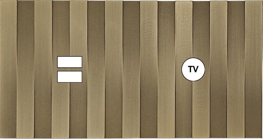 MODELEC - Façade Empreintes LIGNE Laiton Satiné Double Horizontale Chargeur USB Prise TV M