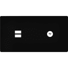 MODELEC - Façade "M" Noir Mat Double Horizontale 1 Chargeur USB 1 Prise Tv magnétique