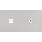 MODELEC - Façade "M" Nickel Sable Double Horizontale 1 Chargeur USB 1 Prise Tv magnétique