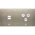 MODELEC - Façade Confidence Laiton Acier Brosse Double Horizontale U1 C3 à Vis