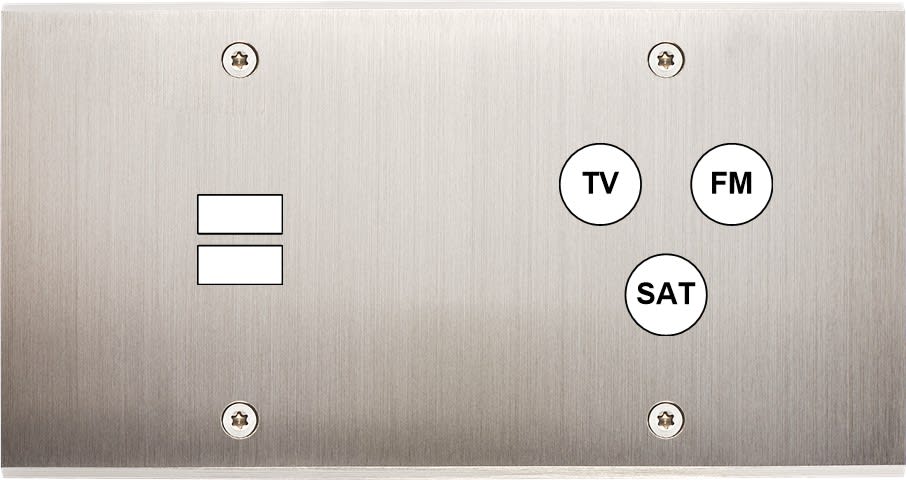 MODELEC - Façade Confidence Laiton Nickel Satine Double Horizontale U1 C3 à Vis