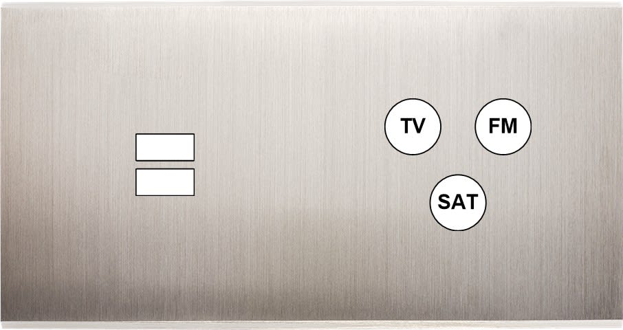 MODELEC - Façade Confidence Laiton Nickel Satine Double Horizontale U1 C3