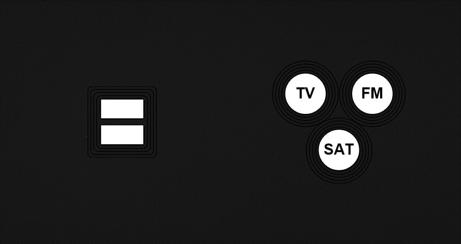 MODELEC - Façade Empreintes VOLUME Noir Double Horiz Chargeur USB Prise TV FM SAT, magnet