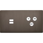 MODELEC - Façade "M" Laiton Canon Fusil Db Horizontal 1 Chargeur USB 1 Tv-Fm-Sat magnétiq