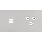 MODELEC - Façade "M" Nickel Sable Double Horizontale 1 Chargeur USB 1 Tv-Fm-Sat magnétique